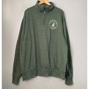 Exist Size XL Marco Island Florida Green 1/4 Zip Sweatshirt Coastal Nautical